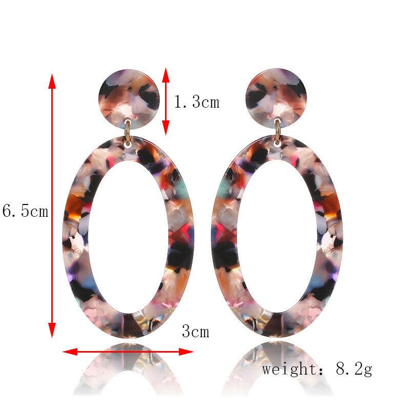 Модные женские геометрические ацетатные акриловые серьги леопардовые овальные серьги-гвоздики ювелирные изделия
