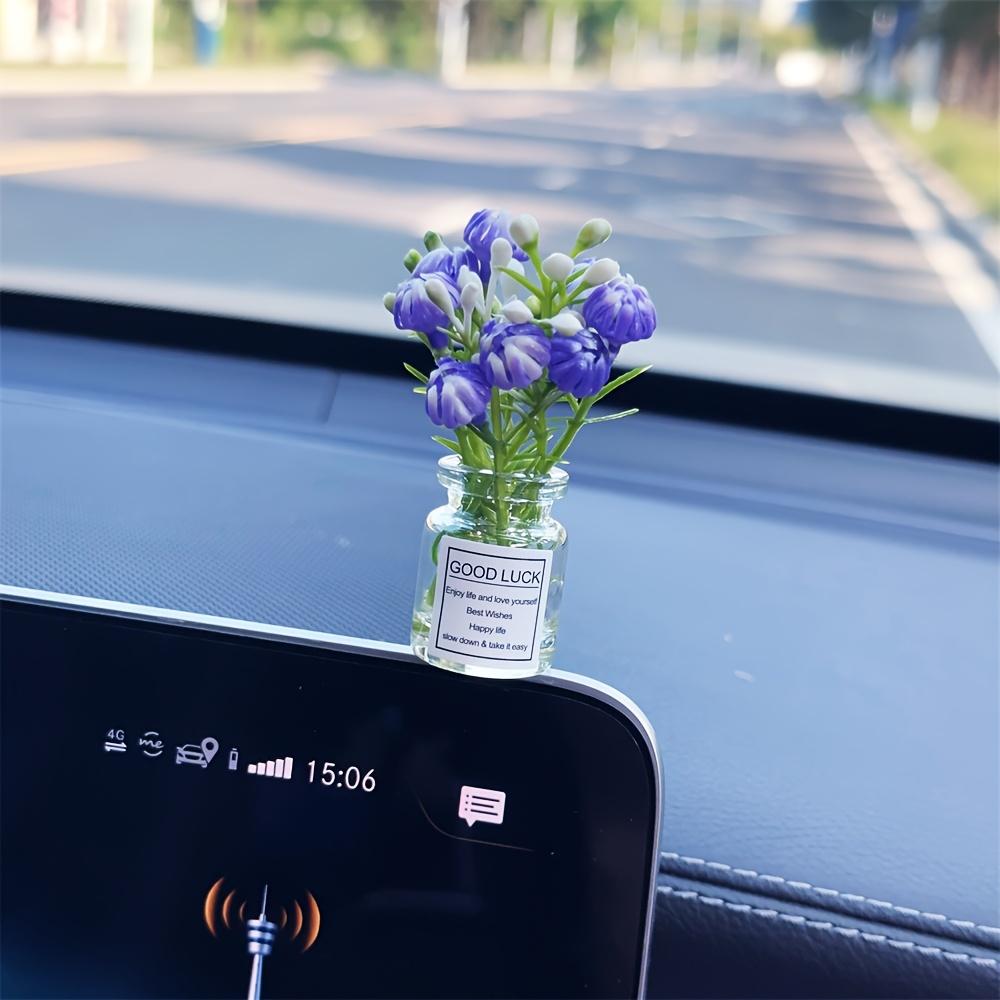 Нежные миниатюрные горшечные цветы в ассортименте цветов, декор из зелени для приборной панели автомобиля, настольные фигурки для DIY-поделок, домашнее украшение