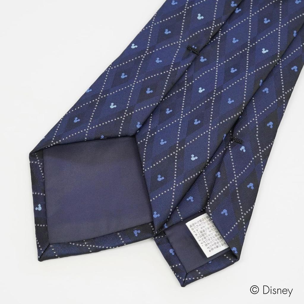 Disney Галстук Mitsumaru с узором «Аргайл» D50035, один размер, идеально подходит для бизнеса или в качестве подарка, темно-синий, большинство, повседневный,
