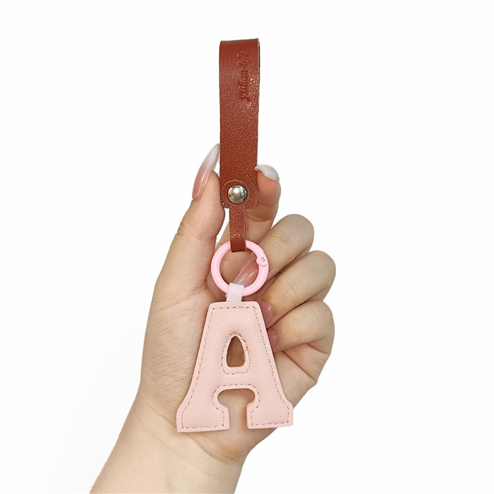 Creative PU Leather 26 Letter Keychains Fashion Alphabet Keyrings Handbag Ornaments Pendant Car Key Holder Accessories Gifts