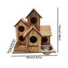 Rustic Style Wooden Bird House Feeder Weather Resistant Hanging Birdhouse  Outdoor Use