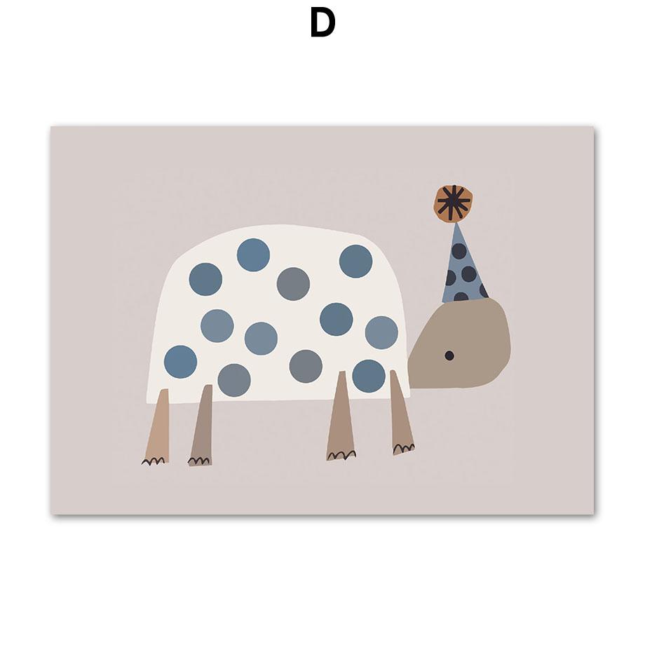 Lion Turtle Bear Cat Rainbow Boho Nursery Wall Art Canvas Painting Nordic Posters And Prints Wall Pictures Baby Kids Room Decor