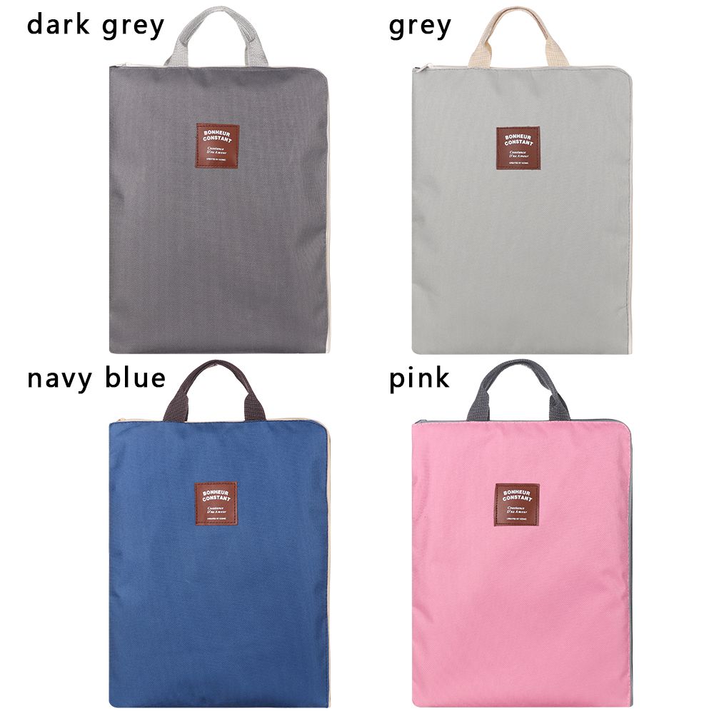 Oxford Cloth Organizer Zipper Business Briefcase Paper Storage A4 File Folder Document Bag