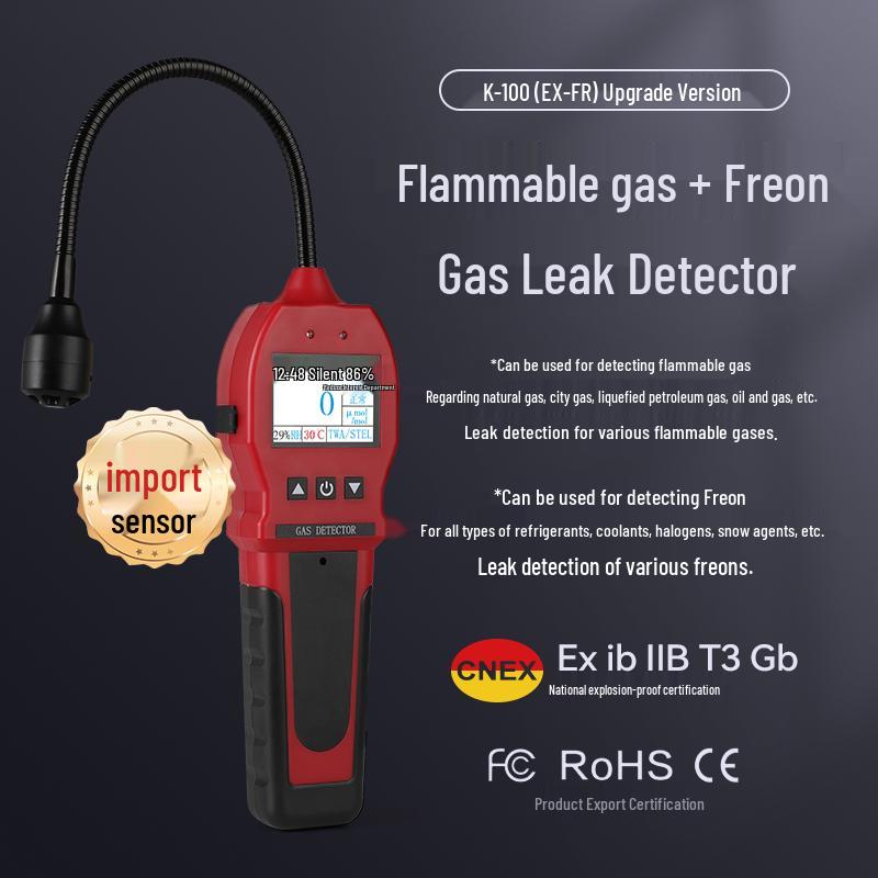 Portable 4-in-1 Gas Detector: Pump-Suction Combustible, Hydrogen Sulfide, Nitrogen, and Oxygen Detection