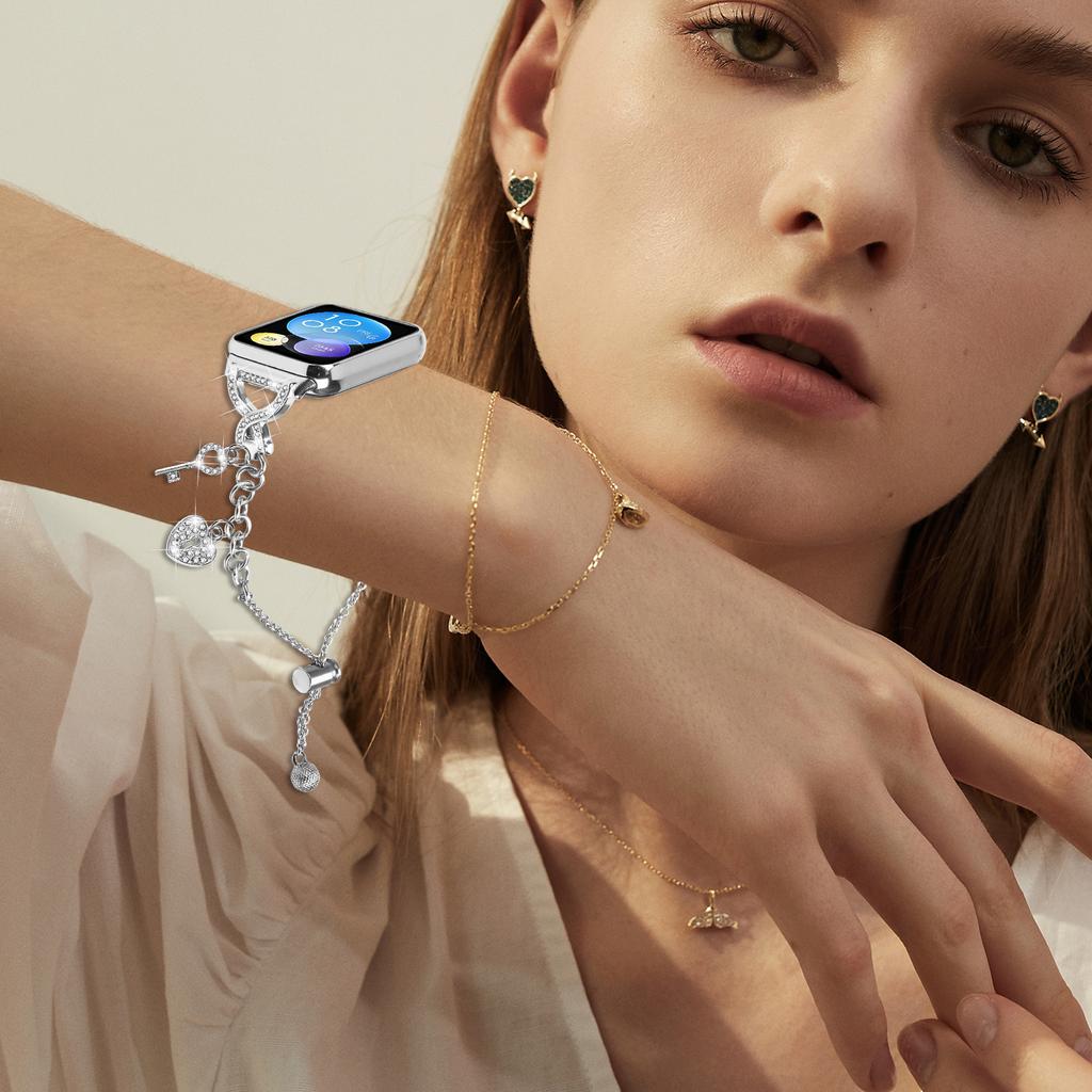 Для Xiaomi Redmi Watch 5/4 Ремешок для часов X-типа Серебристый Одинарная петля Жемчужная цепочка Металлический ремешок