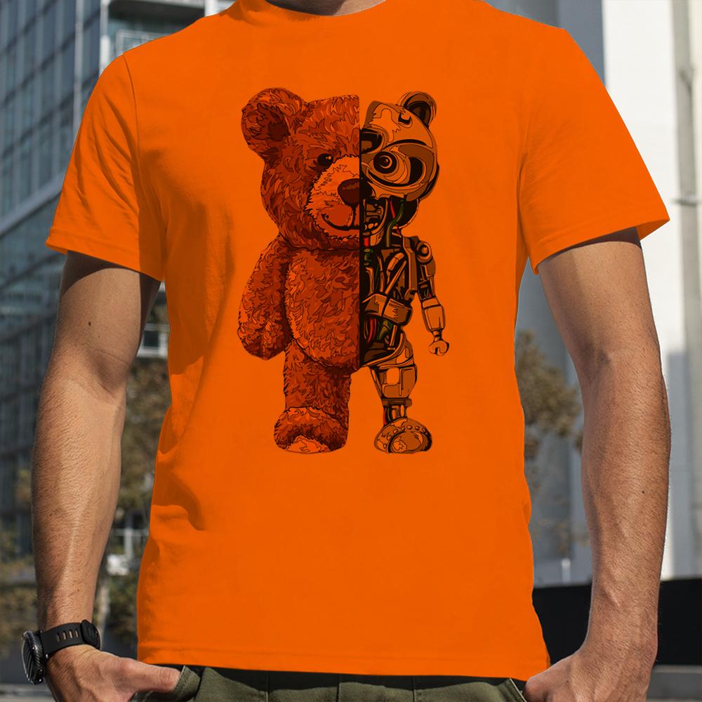 Cool Teddy Bear Robot Tshirt Robotic Bear Men Short Sleeve Fashion Casual Clothing Summer Tees Oversized Street T-Shirts