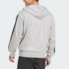 adidas Essentials 3-полоски French Terry Full-zip Hoodie Medium Grey Melon/Black Men Streetwear JE6338