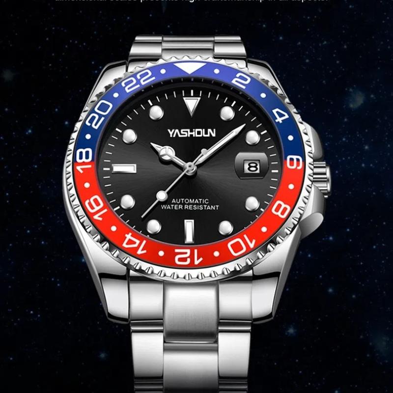 Лучшие дизайнерские часы GMT мужские роскошные односторонние вращающиеся безели автоматические механические часы 40 мм из нержавеющей стали водонепроницаемые наручные часы
