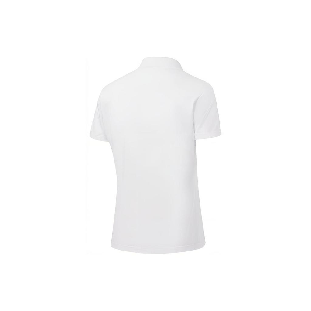 Li-Ning Футболка-поло Fitness Series Simple Solid Color Casual с коротким рукавом, женские топы, белый цвет APLU256-1