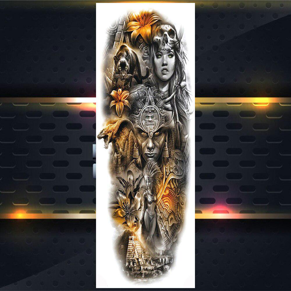 Длинные Временные Татуировки На Полную Руку Для Мужчин Мальчиков Лев Король Зверей Военная Тату Боди-Арт Хна Поддельные Волк Водонепроницаемые Рукава Татуировки Наклейки