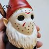 Смола Осенний Домашний Декор Хэллоуин Фигурка Вурхиза, Милый Хоррор Гном в Хоккейной Маске Статуэтка, Модные Нишевые Коллекционные Фигурки с Ножом, Потертые