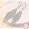 New 925 Sterling Silver Long Earrings Tassel Beads Long Earrings For Women 'S Wedding Fashion Jewelry Gifts