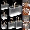 PVC Decor with Handles Frosted PP Bags Translucent Tote Package Gift Wrapping