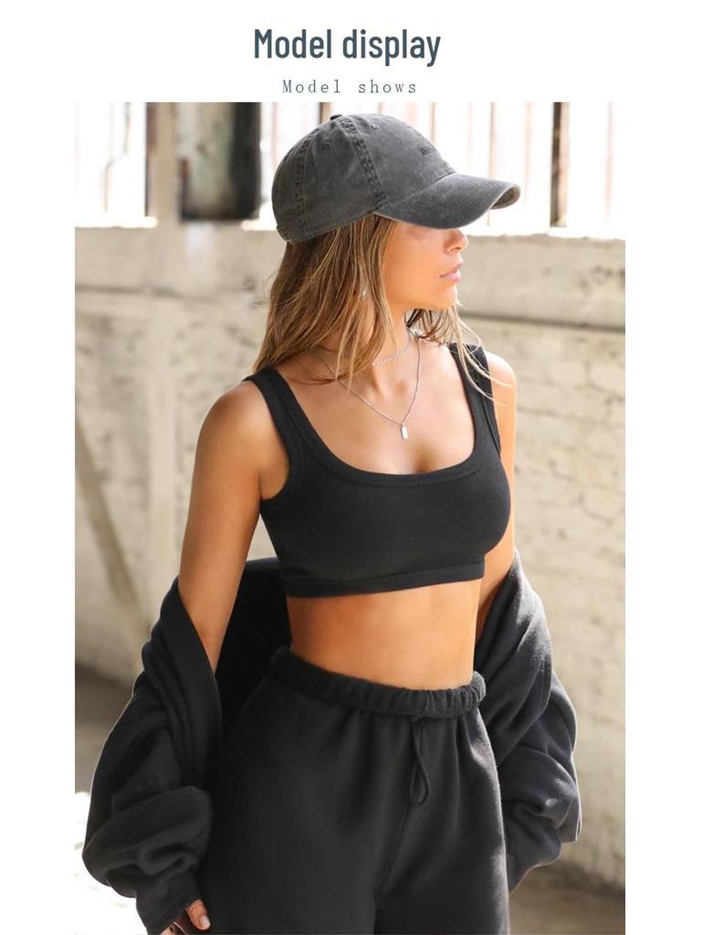 Европейский и американский женский спортивный жилет в рубчик: Сексуальный бюстгальтер для йоги и верхняя одежда для бега