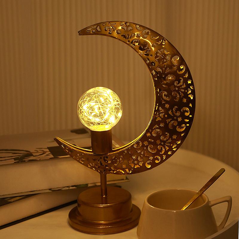 LED Moon Shape Night Light Bedside Desk Lamp