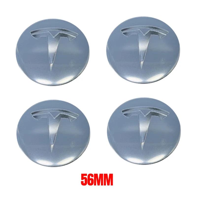 GEWT6 4pcs 56mm Tesla Hub Cap Center Cap Logo High Quality Sticker for Tesla Model 3 Y S X Personalized Car Sticker Car Accessories