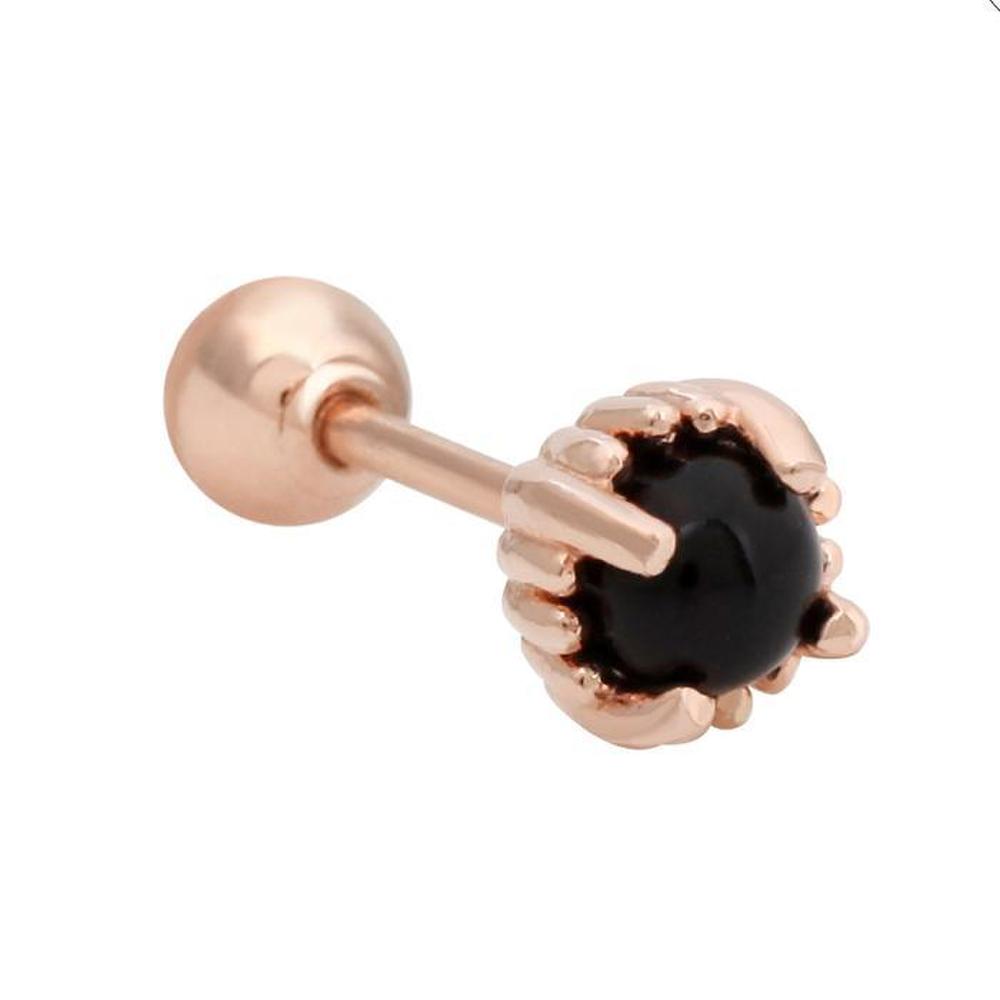 Onyx 14K Gold Needle Rose Gold Black Onyx Piercing (S8539520)