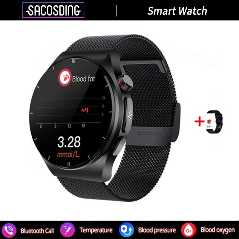 2024 Новые умные часы для мужчин ЭКГ + ППГ + ВСР Bluetooth Звонок Голосовое управление Часы артериального давления Кислород в крови Трекер здоровья SmartWatch