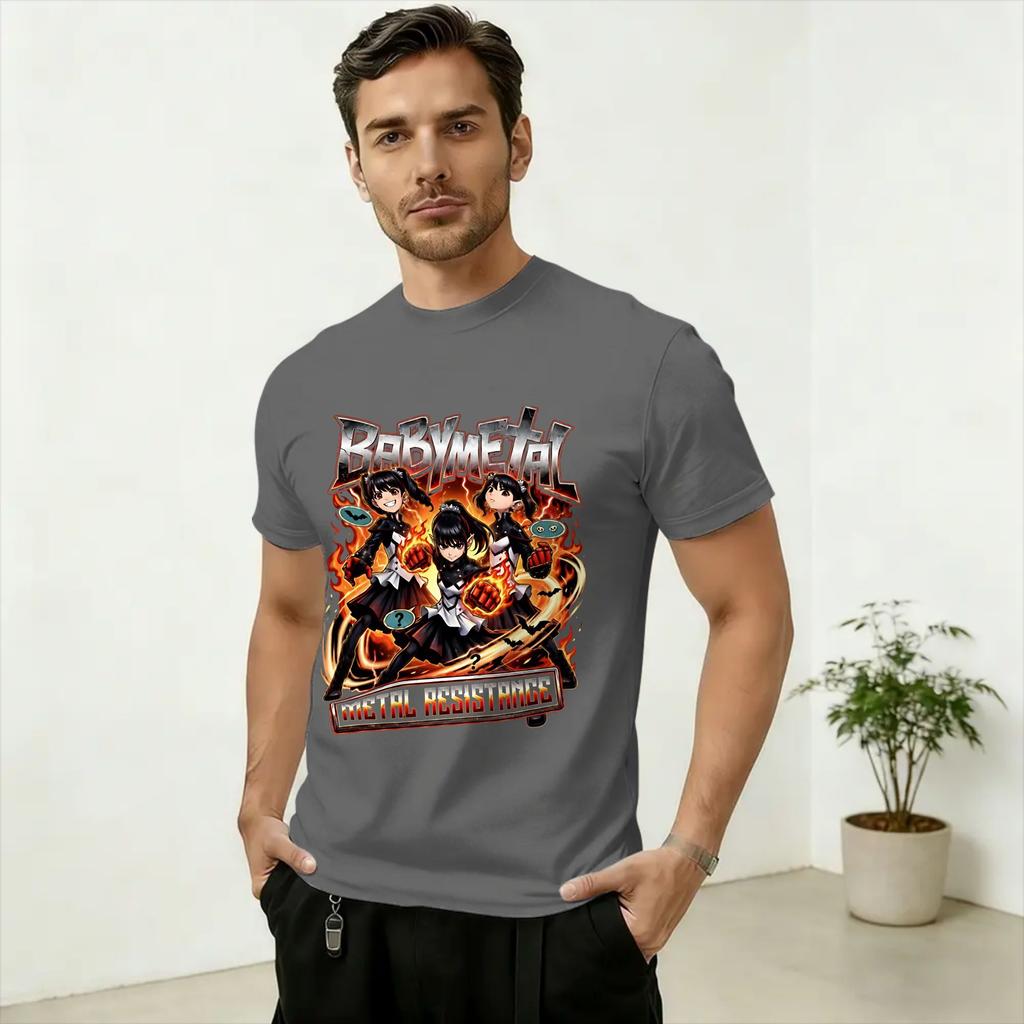Babymetals Japan Band T-Shirt Beach  Cotton T-Shirts For Adult Popular Custom DIY Tee Shirt Short-Sleeved Funny Tops
