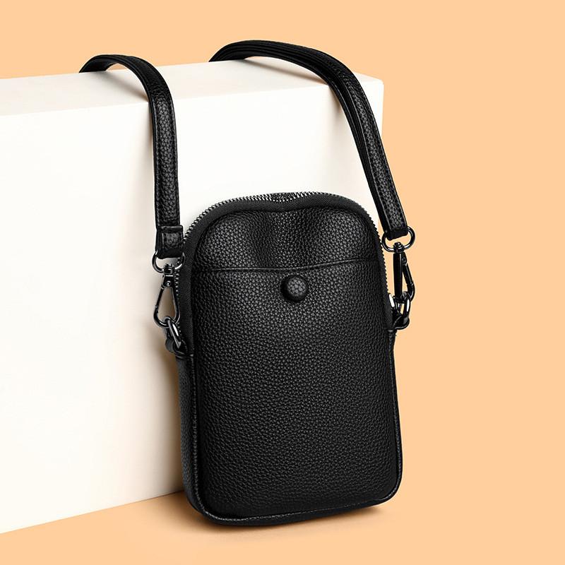 IELGY Mobile Phone Bag Shoulder Messenger Soft Leather Shoulder Bag