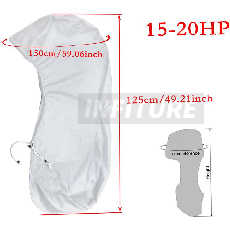 420D 6-225HP Boat Full Outboard Engine Cover Protection Waterproof Sunshade Dust-proof For 6-225HP Motor Grey