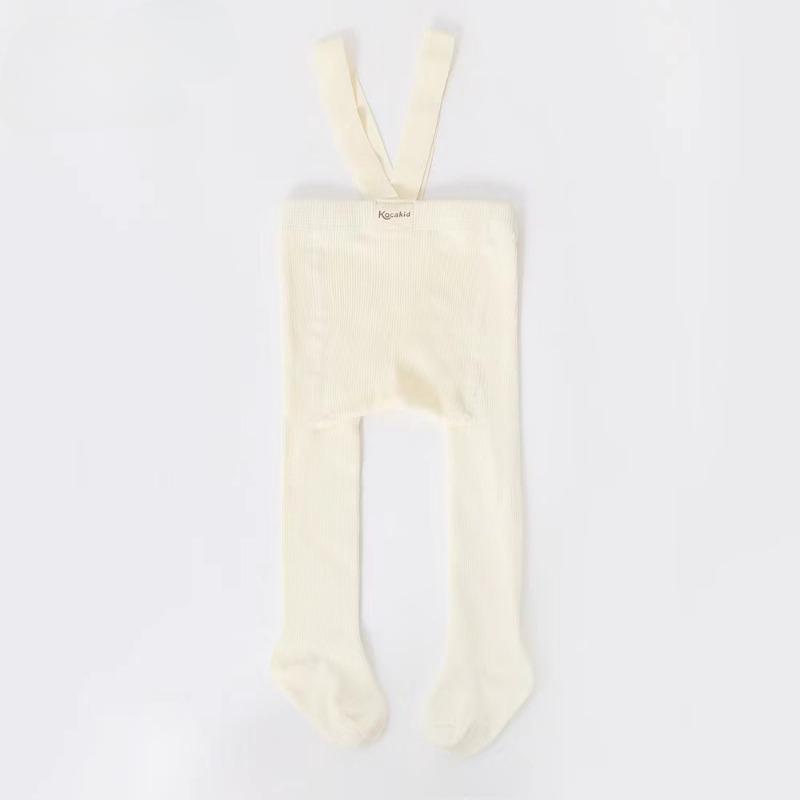 Baby Girl Tights Cute Footed Pantyhose with Suspenders Stretch Overalls Stockings Infant Ribbed Knit Leggings