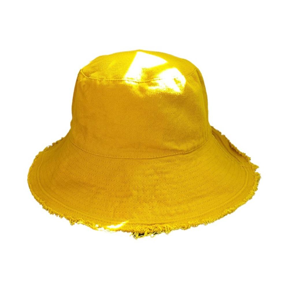 Foldable Thin Bucket Hat Sunshade Sun Protection Cap Sun Cap Raw Edge Fisherman Hat Men