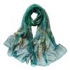 Summer Beach Long Sun Protection Scarf and Shawl Women Decorative Floral Thin Chiffon Scarves