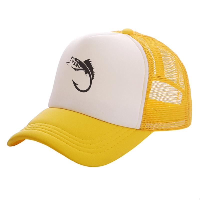 FisherUnisex Fish Hook Unisex Trucker Caps Unisex Cool Outdoor Style Fishing Hats Fashion Baseball Cap Summer Unisex Women Mesh Caps MZ