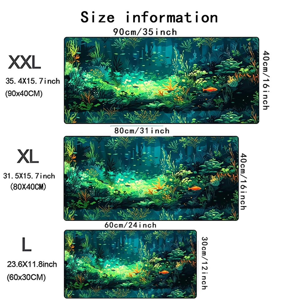 Underwater Forest Mouse Pad Large Computer Office Game Table Mats XXL Rubber Anti-slip Gaming Keyboard Mousepads Long Desk Pads