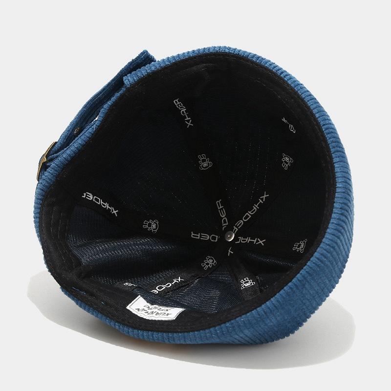 Melon Corduroy Early Autumn Labeling Letters Hat for Men and Women