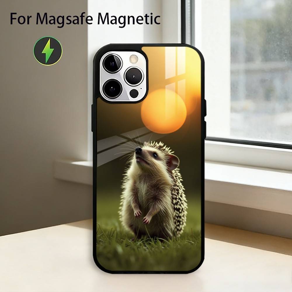 B-Bright Чехол для телефона 'Ёжик в тумане' для iPhone 17, 16, 15, 14, 13, 12, 11 Plus, Pro, Магнитный для беспроводной зарядки Magsafe