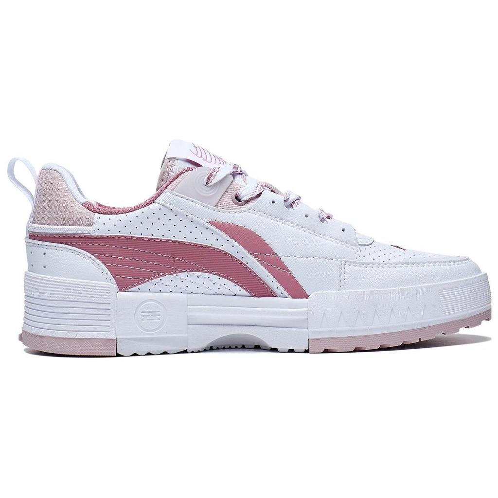 Li Ning Li Cheng Non-Slip Wear-Resistant Low-Top Sports Casual Shoes Women Sneakers White Pink AGCT136-3