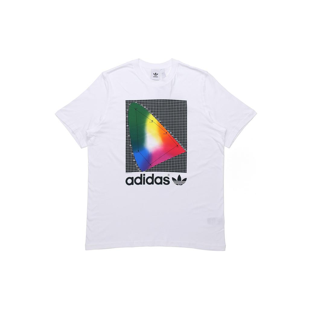 adidas Футболка Originals Trefoil Spectrum с круглым вырезом, пуловер с коротким рукавом, мужские топы, белый цвет EI6216