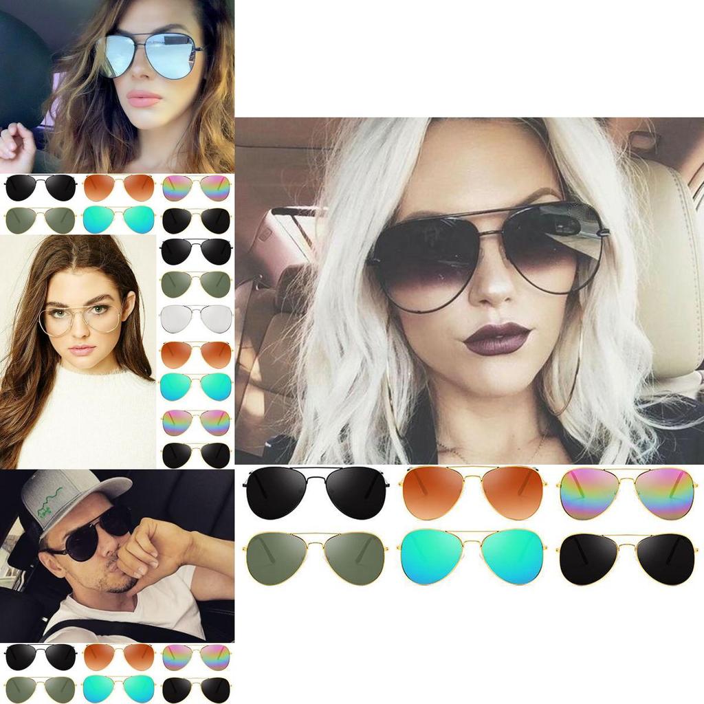 Винтажные солнцезащитные очки оверсайз с зеркальными линзами для женщин и мужчин с металлической оправой