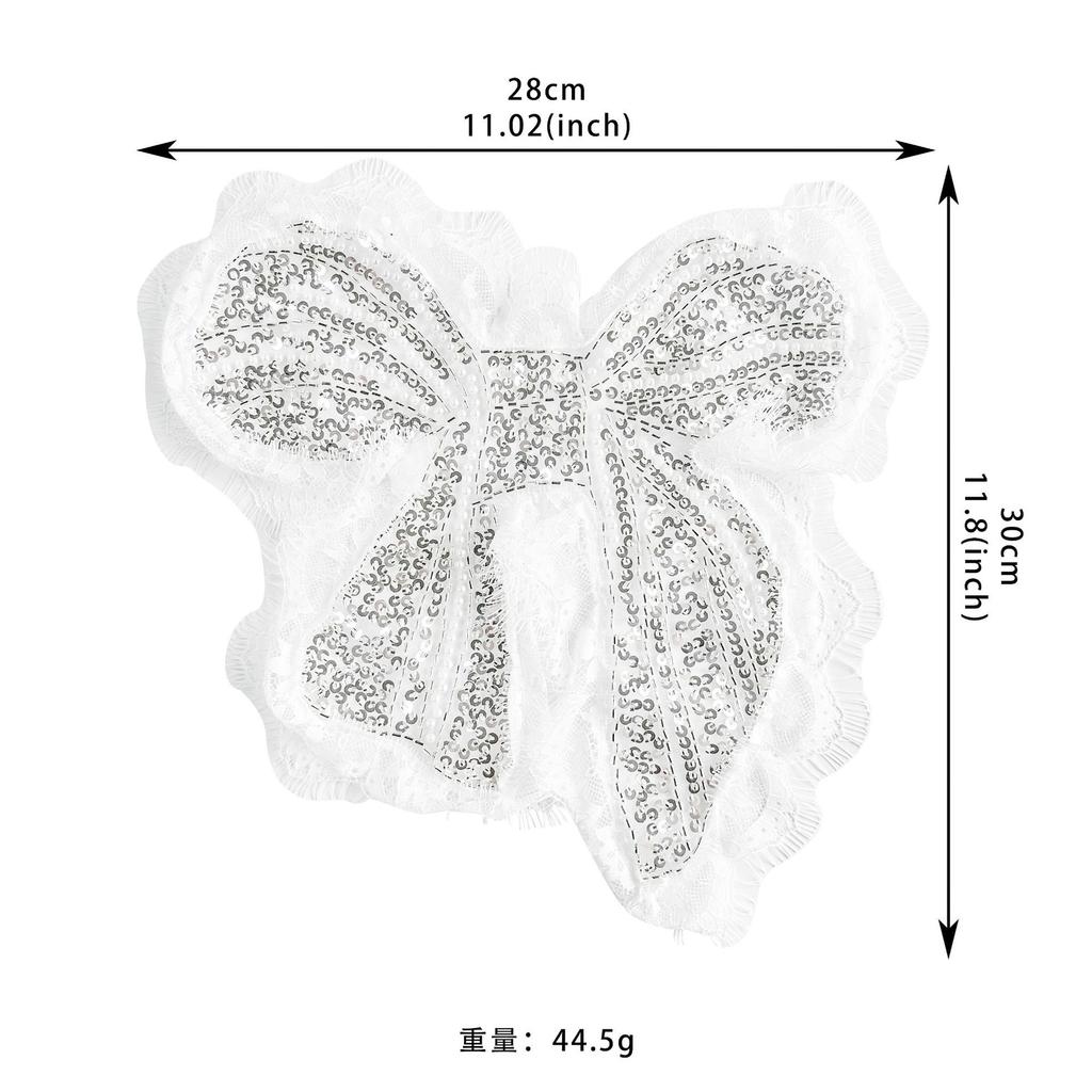 Нежное белое кружево, бусины, бант, нашивка, одежда, платье, топ, декоративная тканевая наклейка, аксессуары