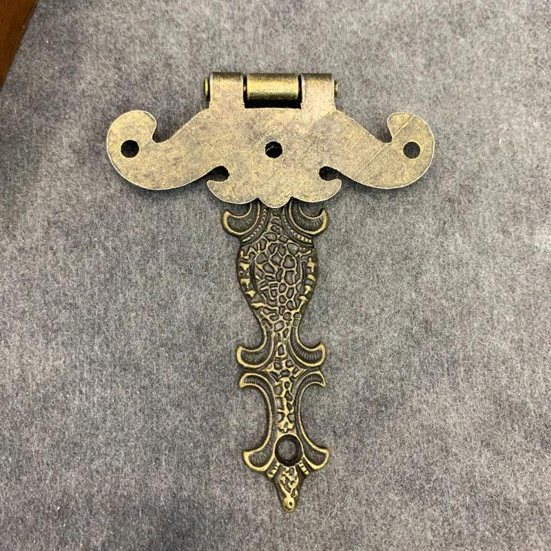 2pcs Cabinet Door Area Butt Hinges Classic Style Brass Plated Large Hinge Big Decorative Jewelry Wooden Box Furniture Fittings 11369mm