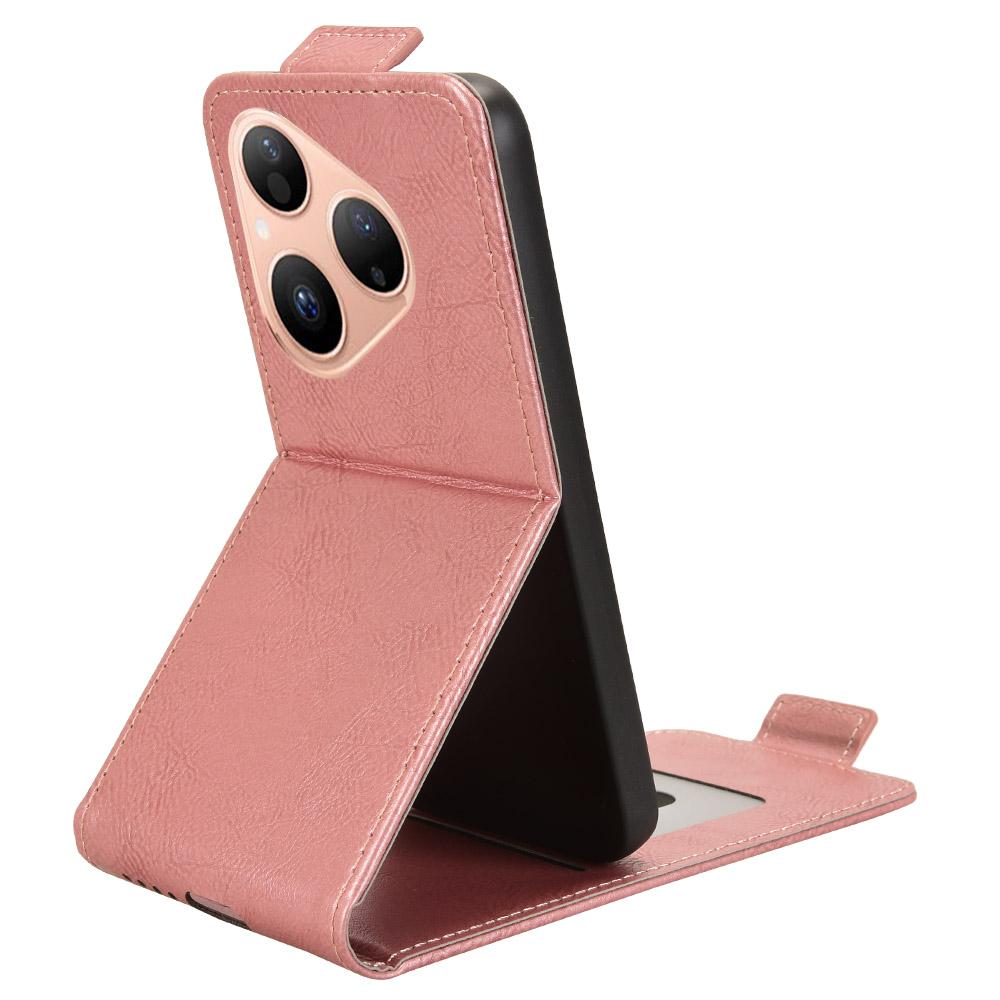 For Huawei Pura 80 Stand Case Magnetic Clasp Vertical Flip Leather Phone Cover with Card Holder