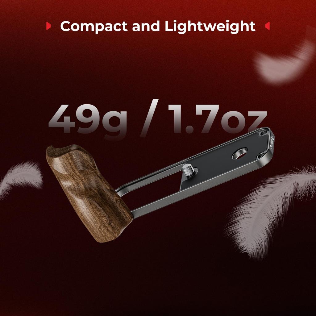 SmallRig X-Half Wooden L-Shaped Mount Plate, FUJIFILM X-Half L-Plate with Ergonomic Wooden Side Handle and Hot Shoe Cover (Charcoal Silver) - 5394