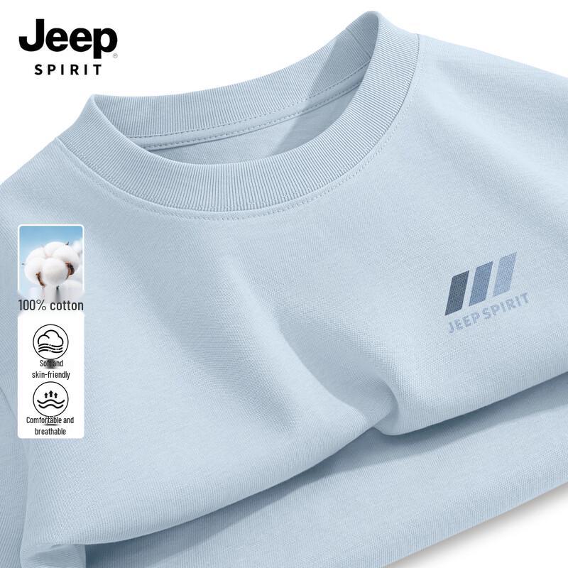 Мужская футболка JEEP SPIRIT 2026, из чистого хлопка, с длинным рукавом и круглым вырезом