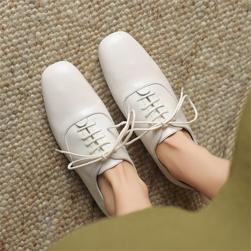 Модные новые лоферы на шнуровке из натуральной кожи, весна/осень, круглый носок, низкий каблук, женские туфли-лодочки, обувь для женщин, женская обувь, удобная обувь на плоской подошве