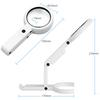 eSynic Handheld Magnifying Glass with LED Standing Tabletop 5x 11x Adjustable Brightness and Up to 6 Hours of Magnifying Glass with Adjustable Ideal