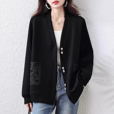 Пальто для женщин Куртка Оверсайз Зимнее Черное Утепленное Бархатное Ветровка Женское Свободное Повседневное Пальто