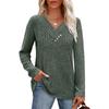 Women Long Sleeve Shirts V Neck Tops With Buttons Fall Fashion Outfits Winter Sweaters