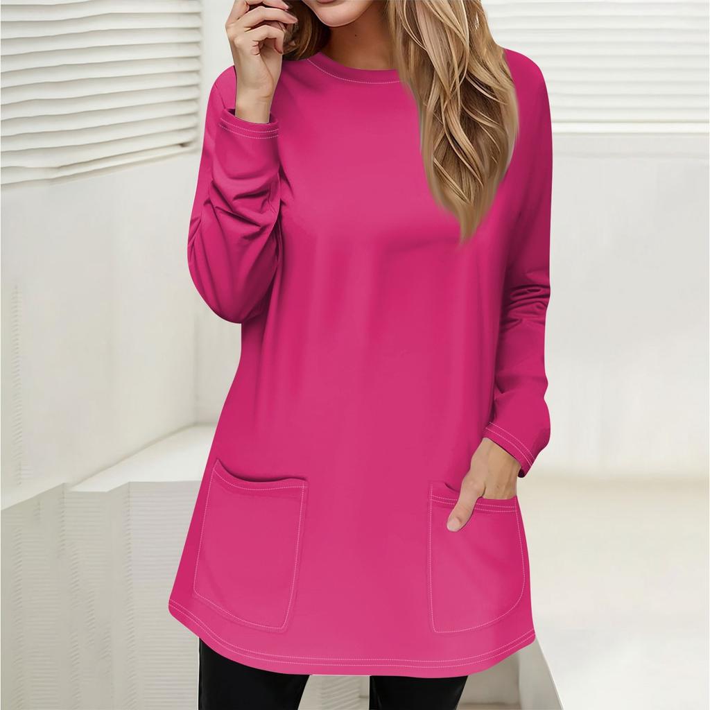 Женская толстовка, пуловер, спортивная одежда, карман, принт, повседневный топ с круглым вырезом и длинными рукавами