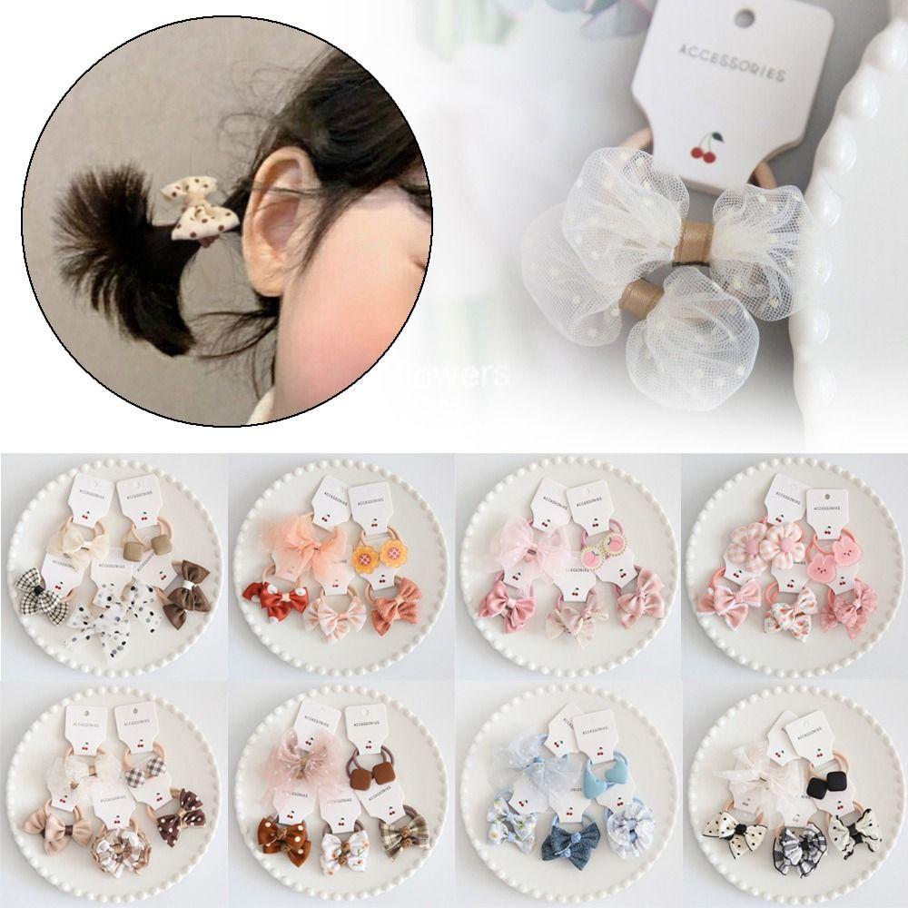 10Pcs Sweet Hair Ties Bowknot Kids Girls Hair Rope Fashion Elastic Rubber Band