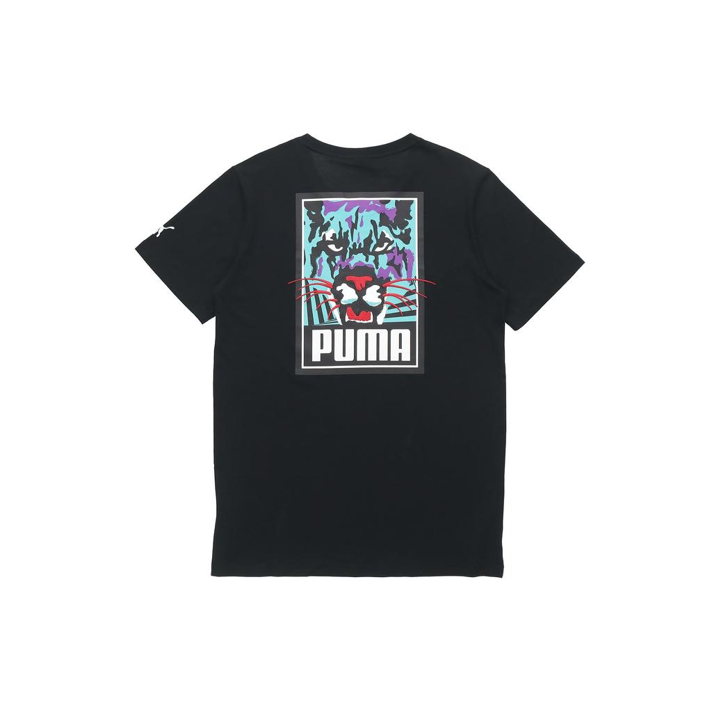 Puma Повседневная спортивная футболка с коротким рукавом с круглым вырезом, мужские топы, черная 596631-01