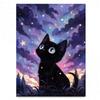 Картина из каменной кладки, полная бриллиантов, вышитая крестом, мозаика, маленькая черная кошка, домашняя алмазная вышивка