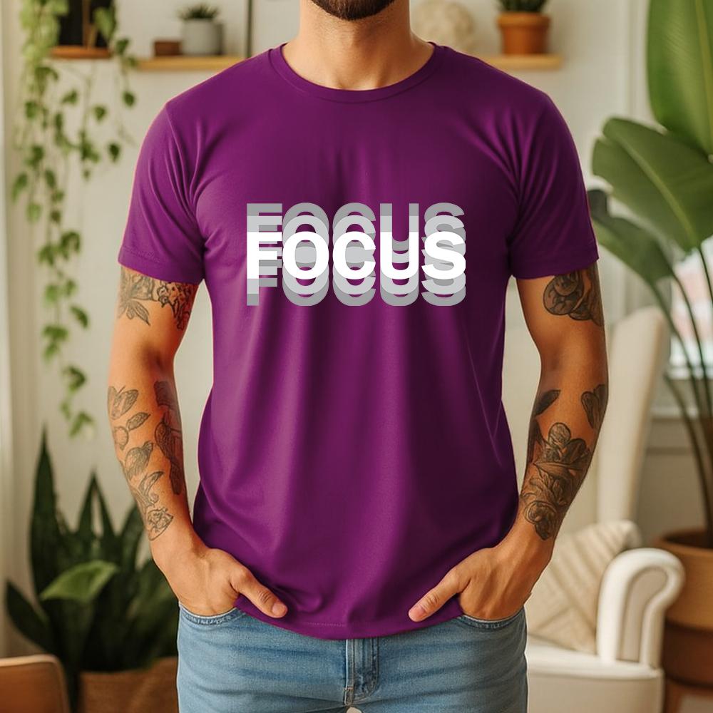 New Summer 100 Cotton Focus TShirt Focus Visual Ghost Letter Minimalist Cool Street Style Oversized Breathable Short Sleeve