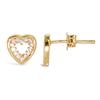 [N6867] - Gold Plated 'Love' Earrings White Gold - 8x8 Mm